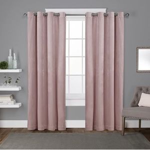 Velvet Heavyweight Light Filtering Grommet Top Curtain Panel Pair